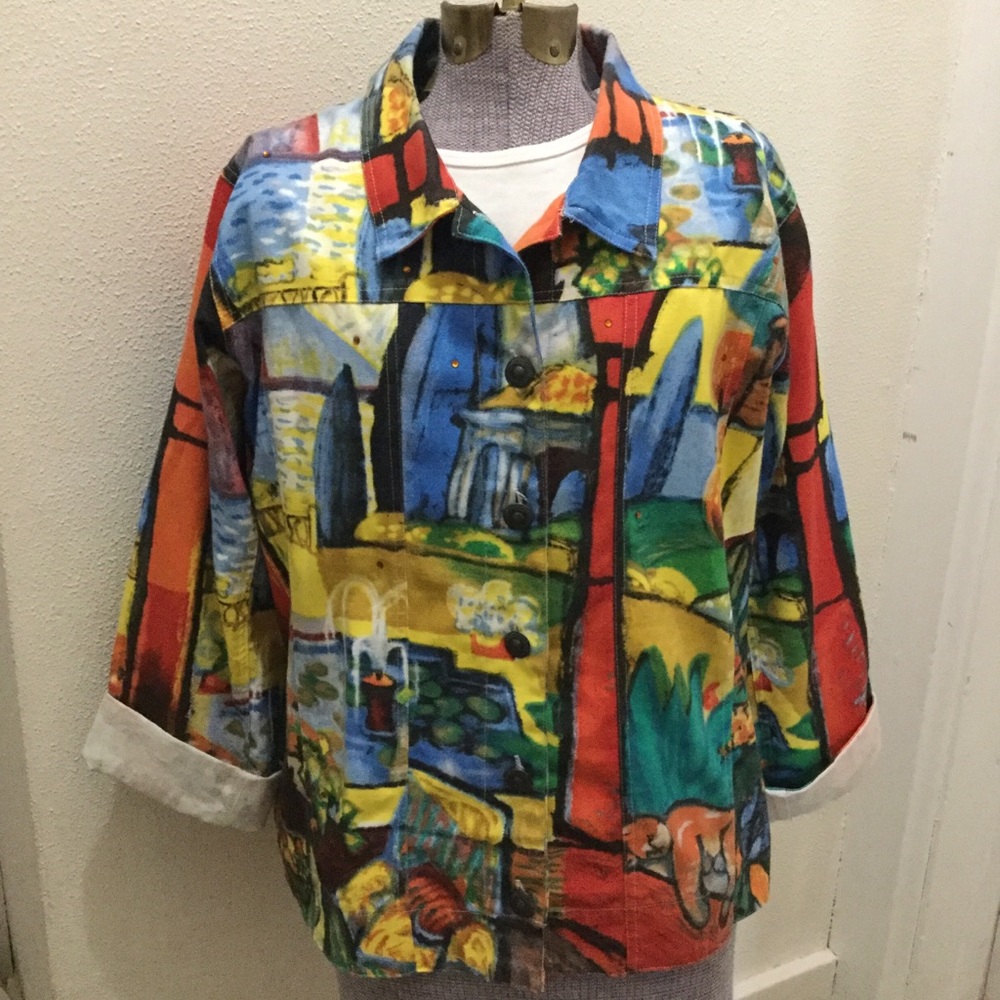 Michael Leu Wearable Art LIKE NEW Jean Jacket😍